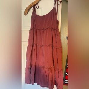 Dreimp Tiered Swiss Dot Baby Doll Dress Size: XS